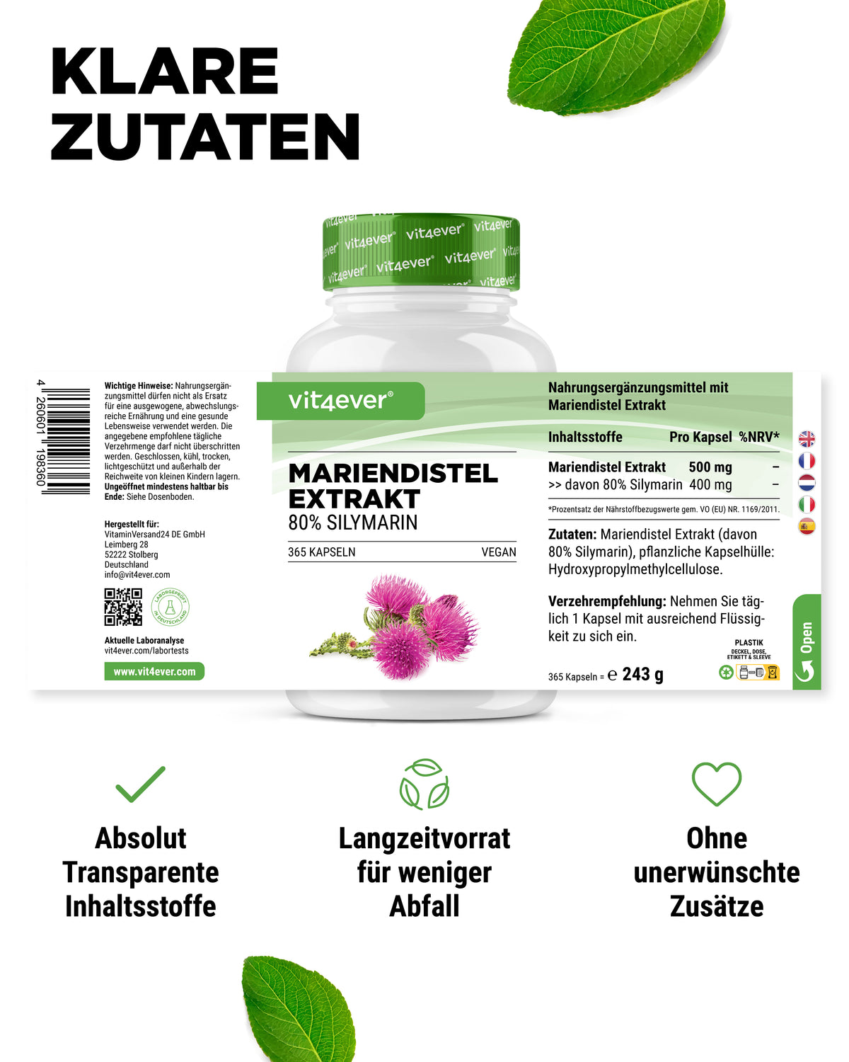 Milk Thistle Extract - 500mg - 80% Silymarin