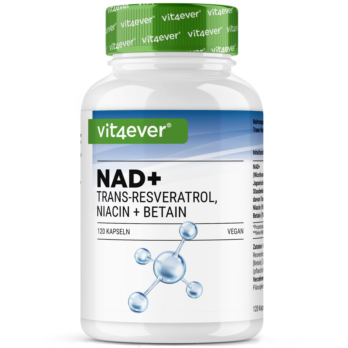 NAD+ mit Trans-Resveratrol, Niacinamid & TMG