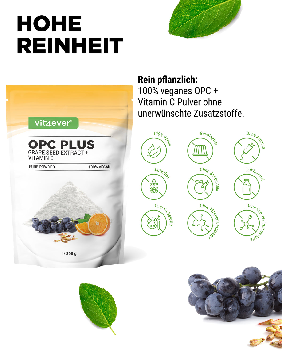 OPC Extrait de pépins de raisin + Vitamine C poudre