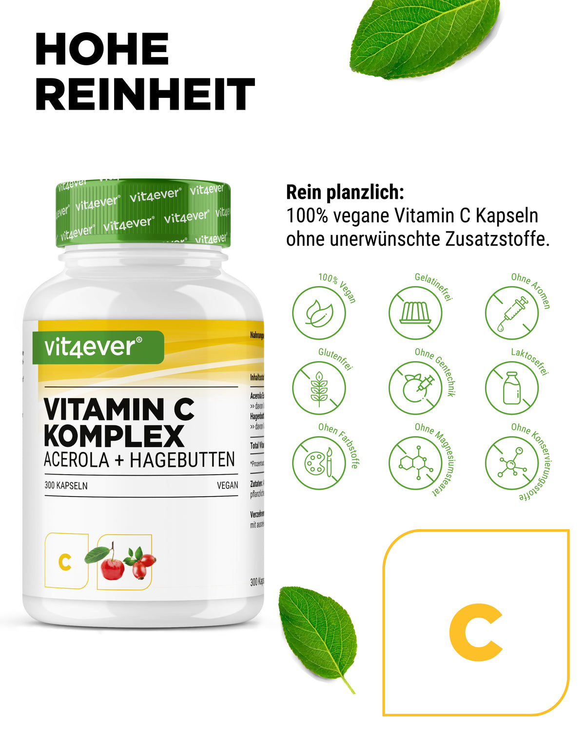 Vitamine C complex (Acerola+Honderoosjes)