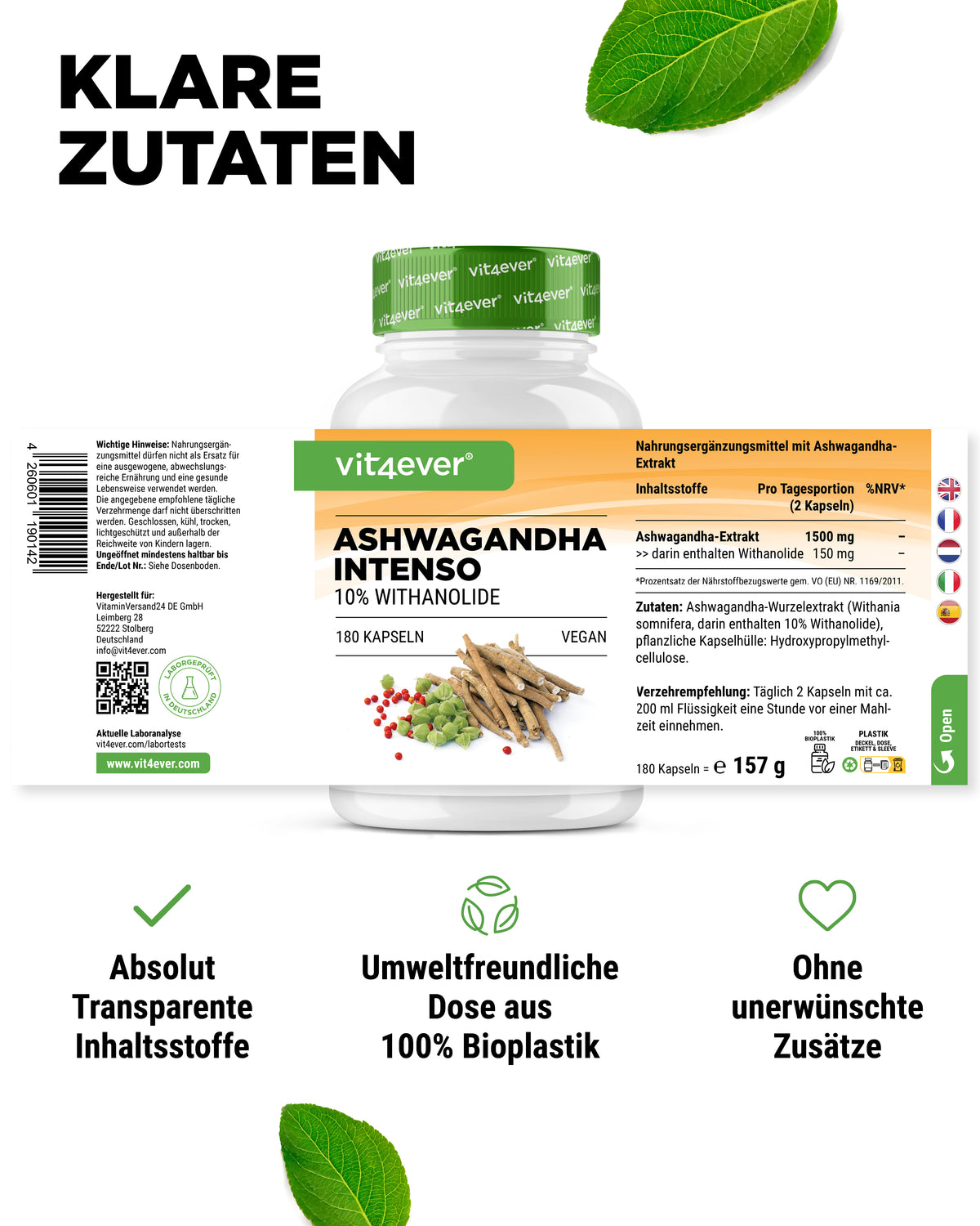 Extrait d'Ashwagandha 1500 mg