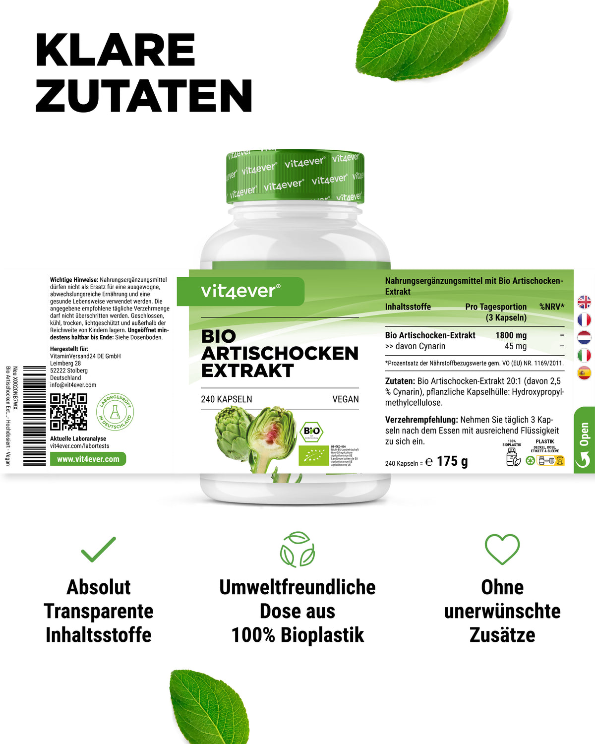 Extracto de alcachofa ecológica - 2,5 % cinarina