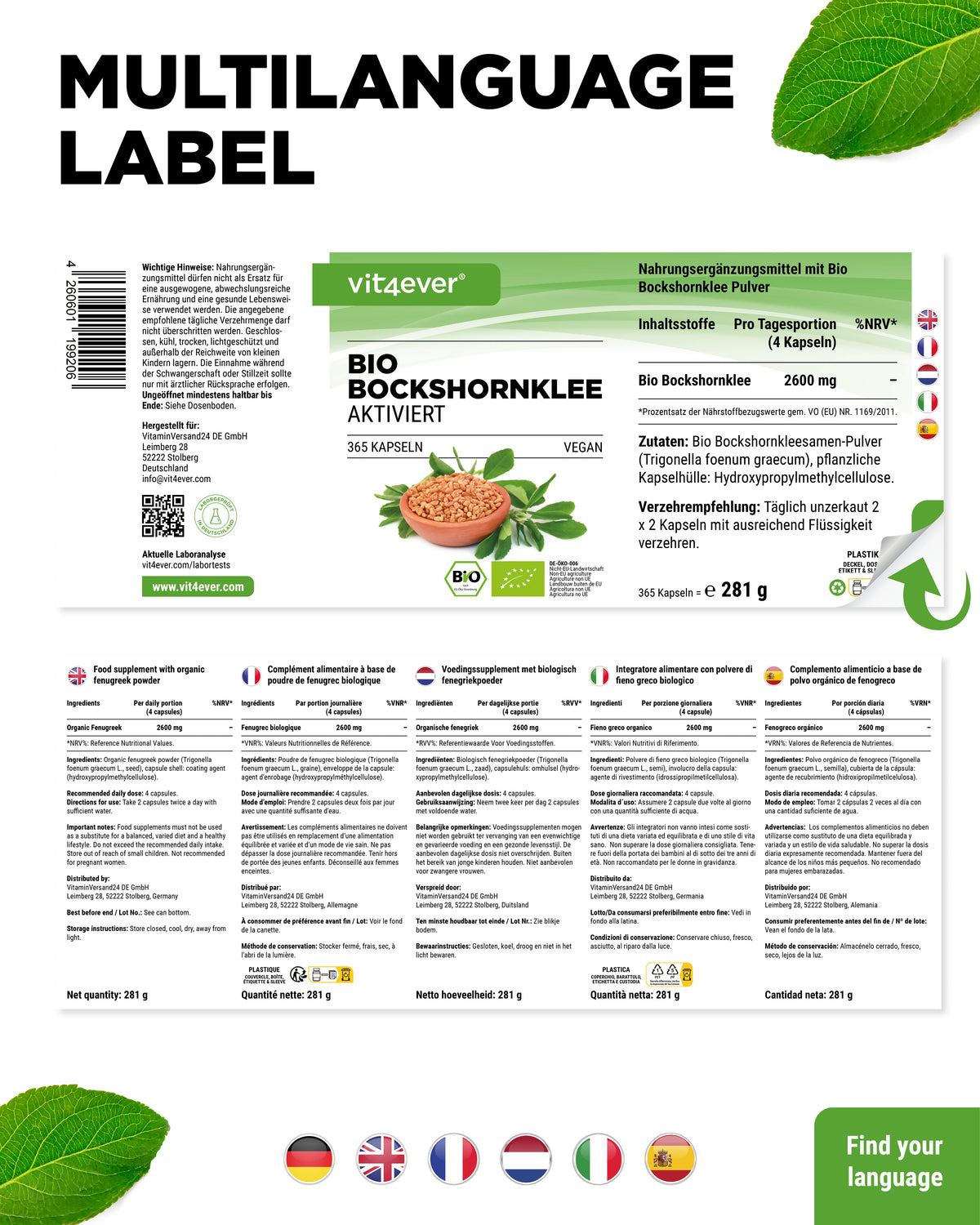 Bio Bockshornklee Aktiviert
