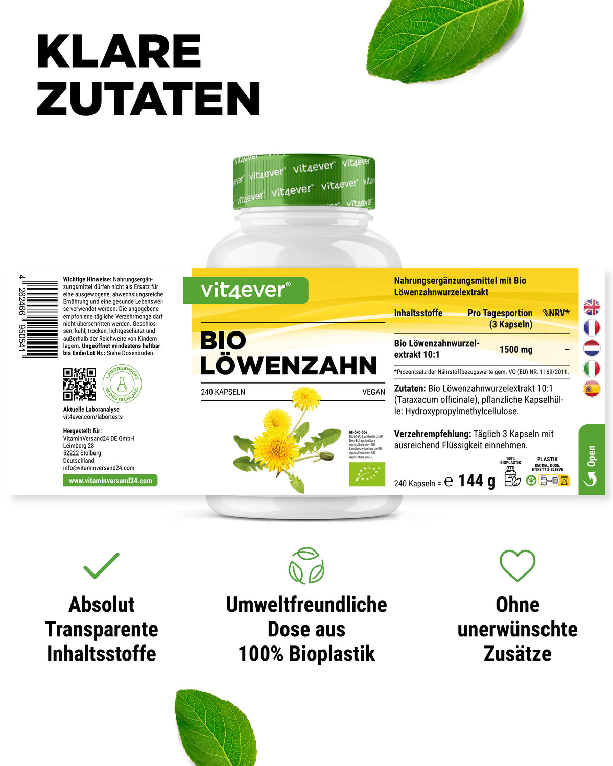 Bio Löwenzahn - 500 mg