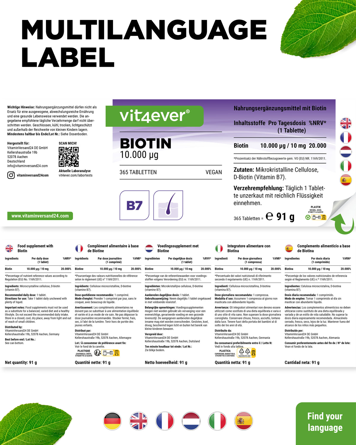 Biotin - 10.000 mcg