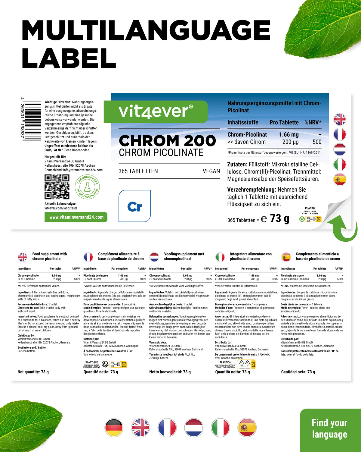 Chromium - 200 mcg