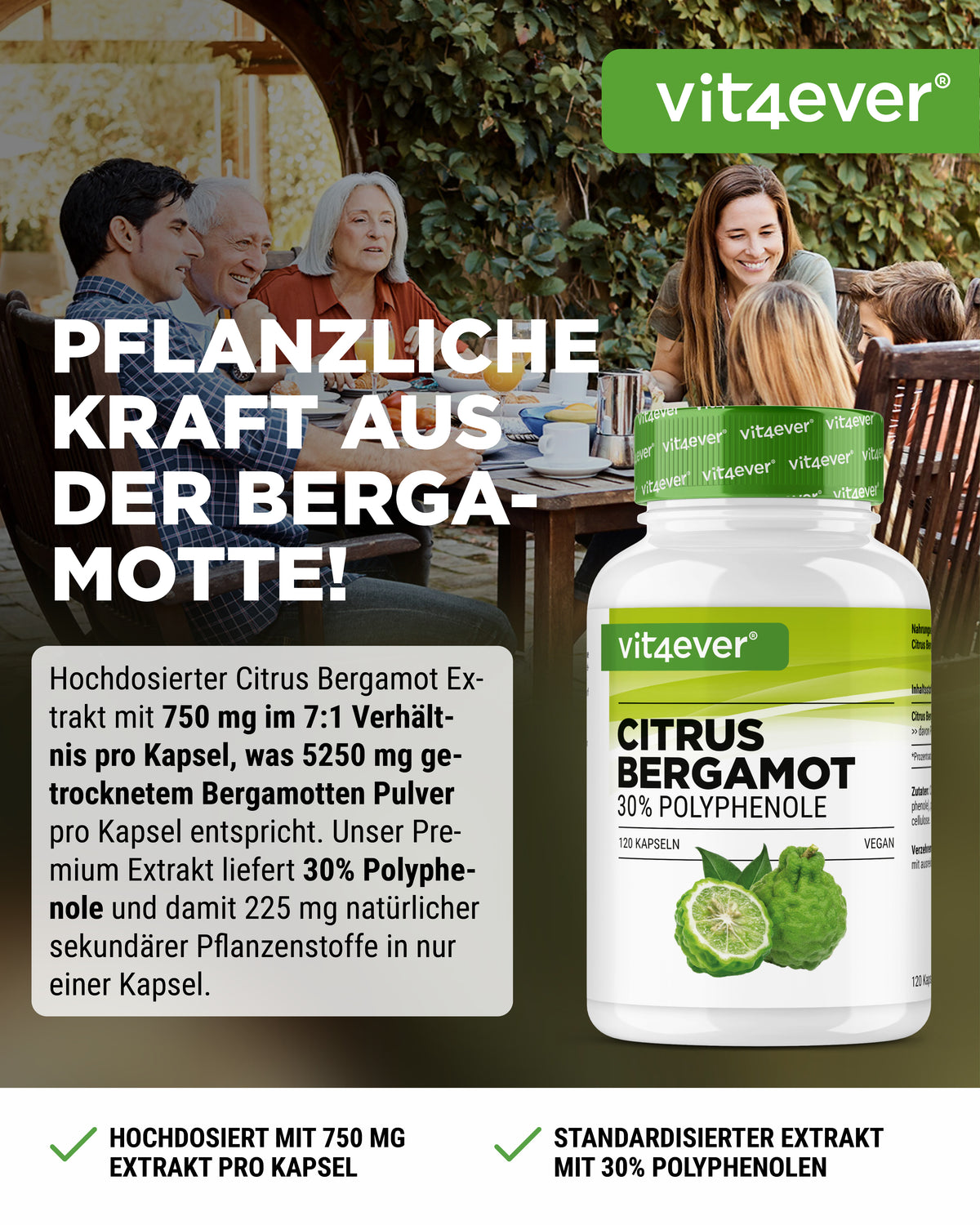 Citrus Bergamot, 30% polifenoli - 120 capsule