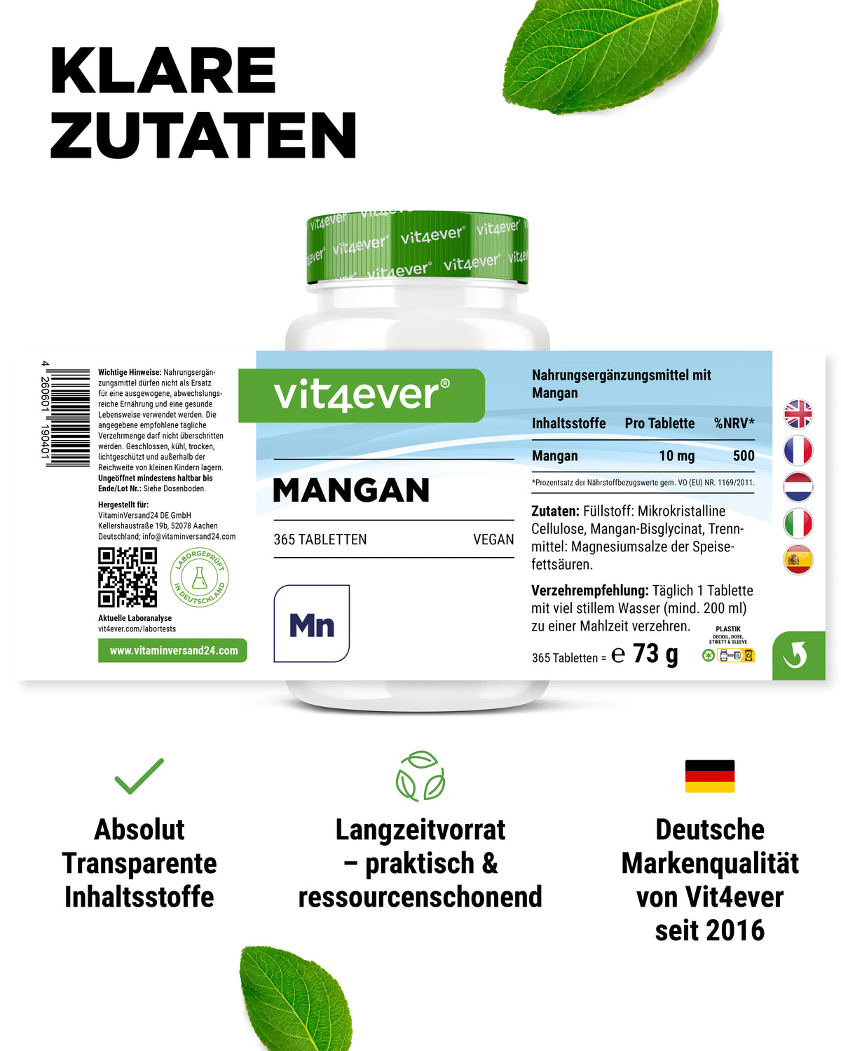 Manganese 10 mg - Bisglicinato di manganese