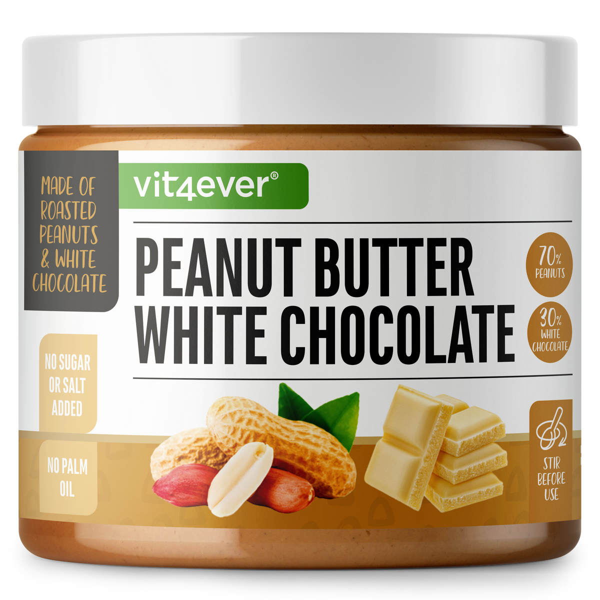 Cacahuete + chocolate blanco, 500 g