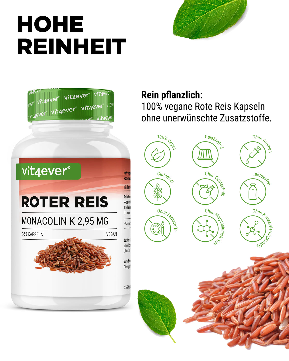 Rode Rijst Extract - 2,95 mg Monacolin K, 365 Capsules