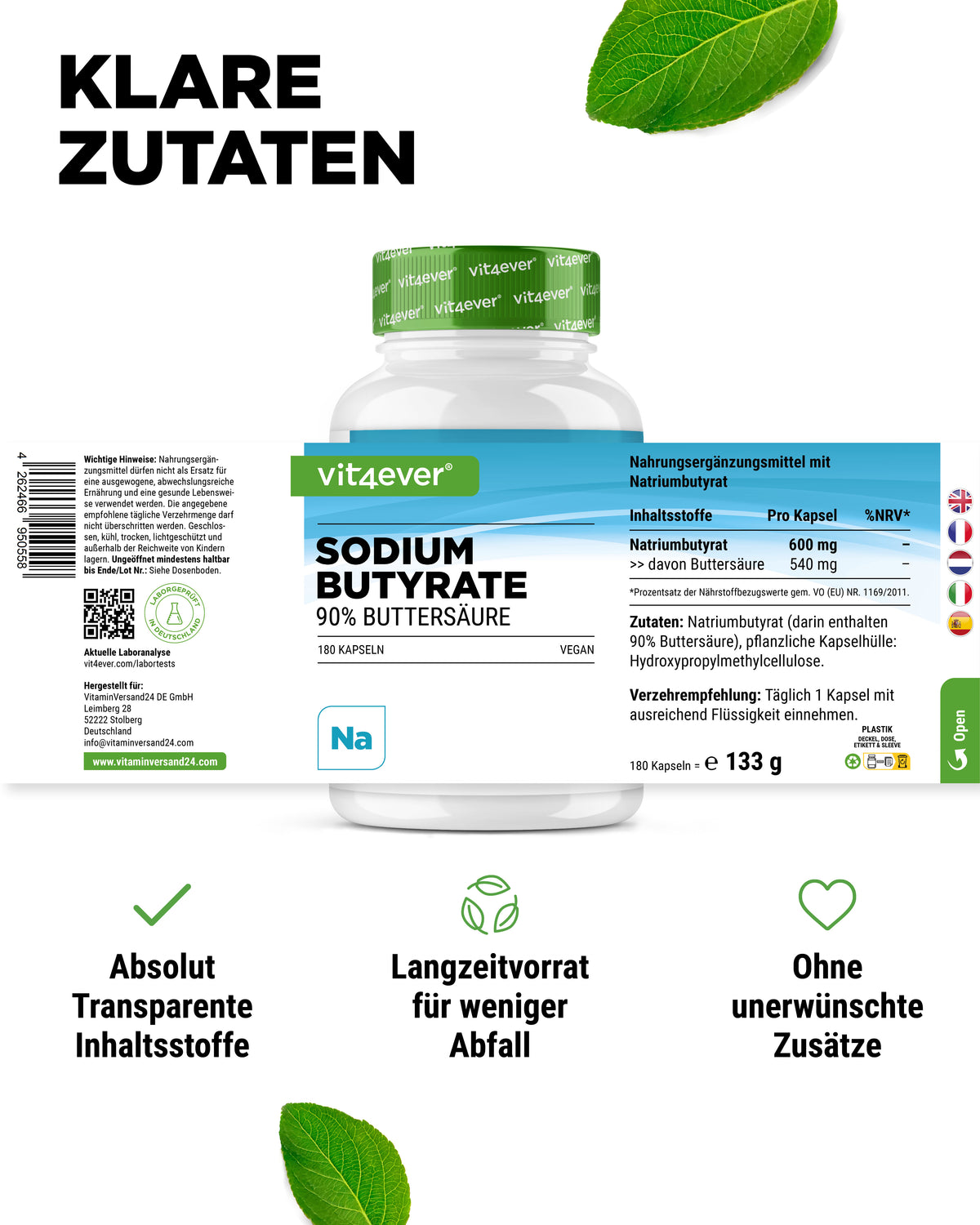 Butyrate de sodium - 600 mg
