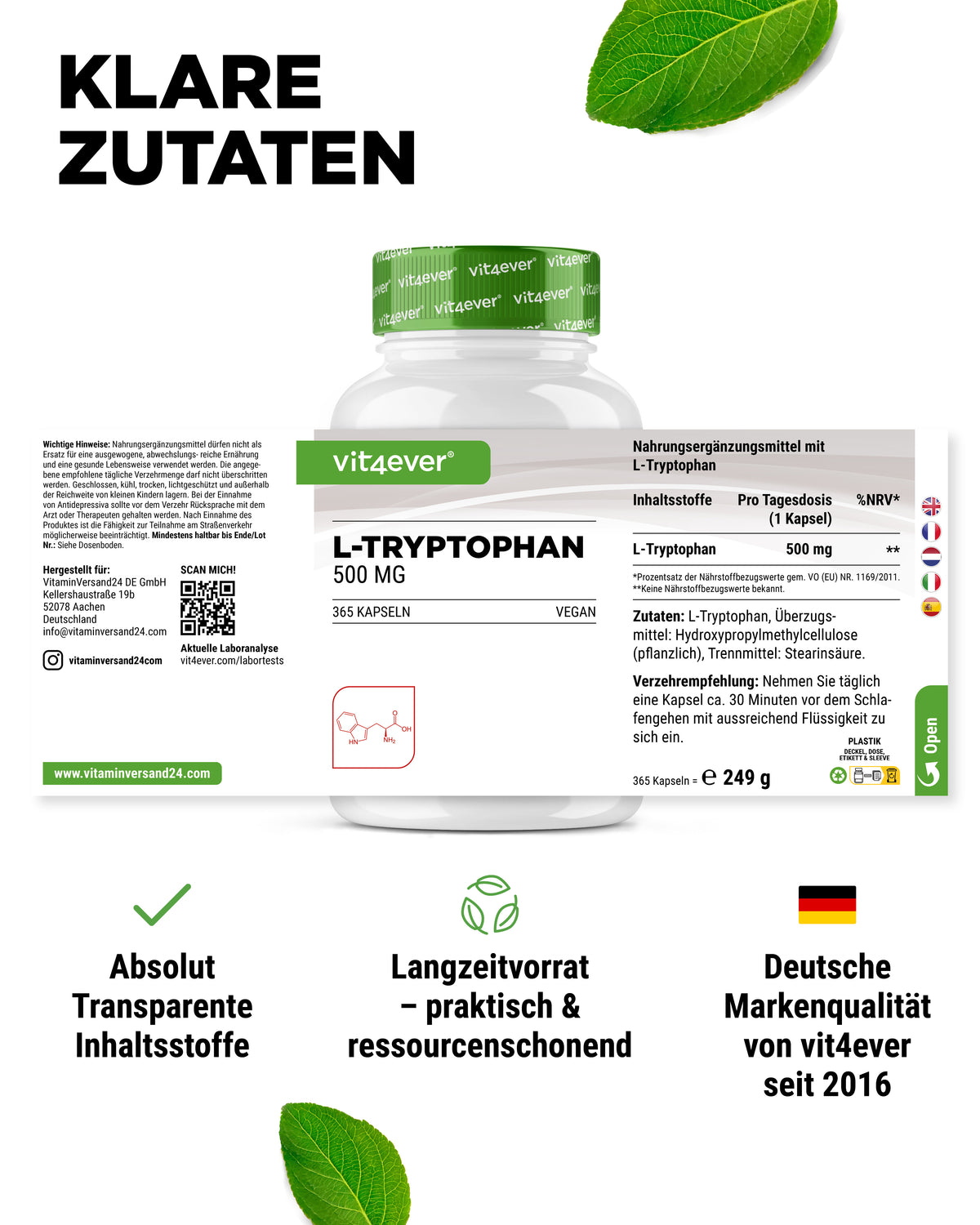 L-Tryptophan - 500 mg
