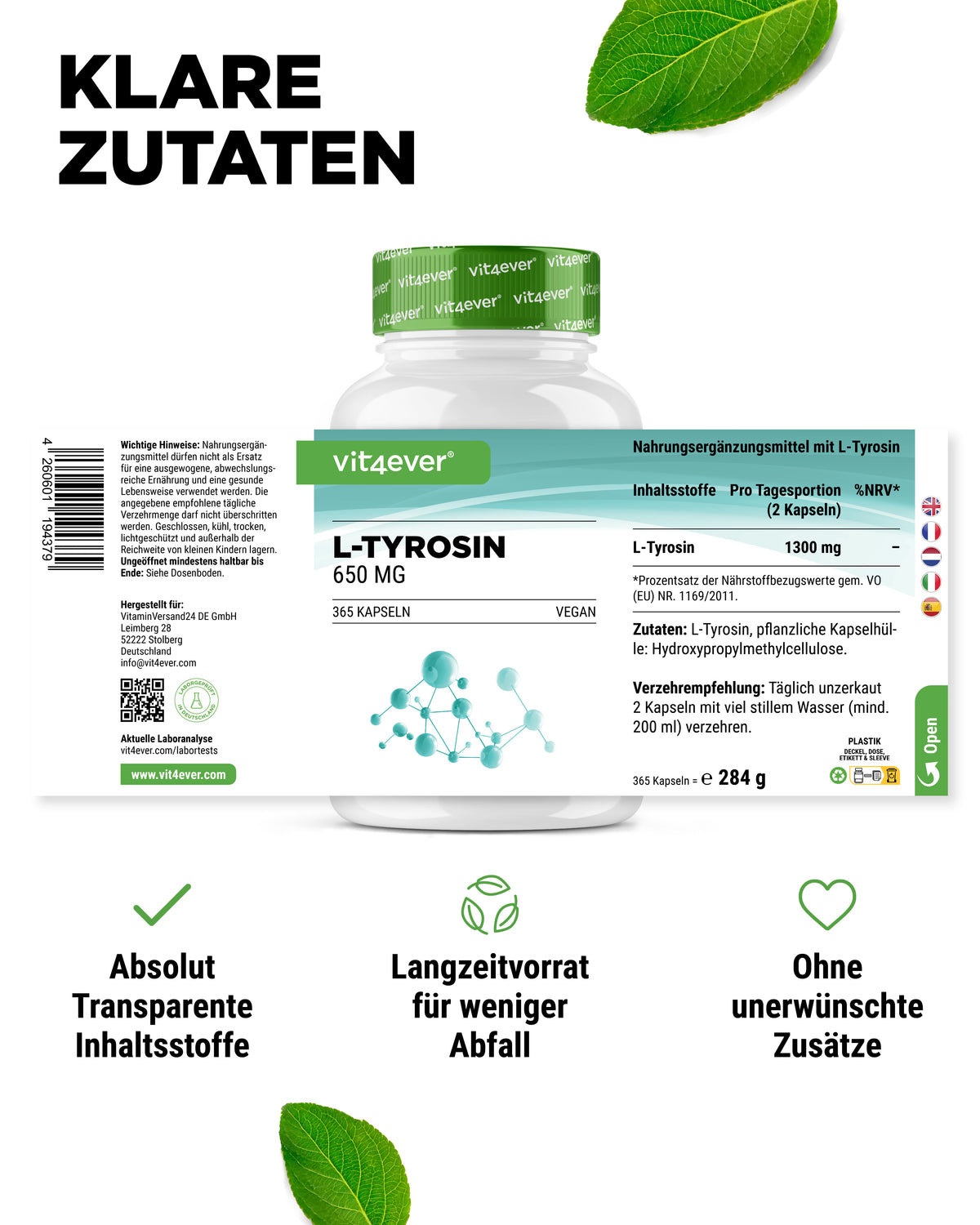 L-Tirosina - 365 capsule