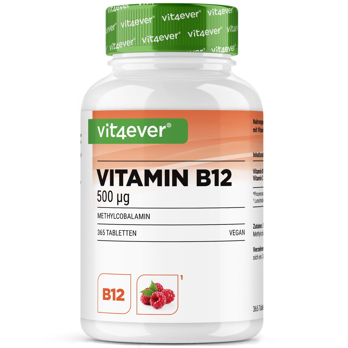 Vitamina B12 - 500 mcg - Sabor frambuesa