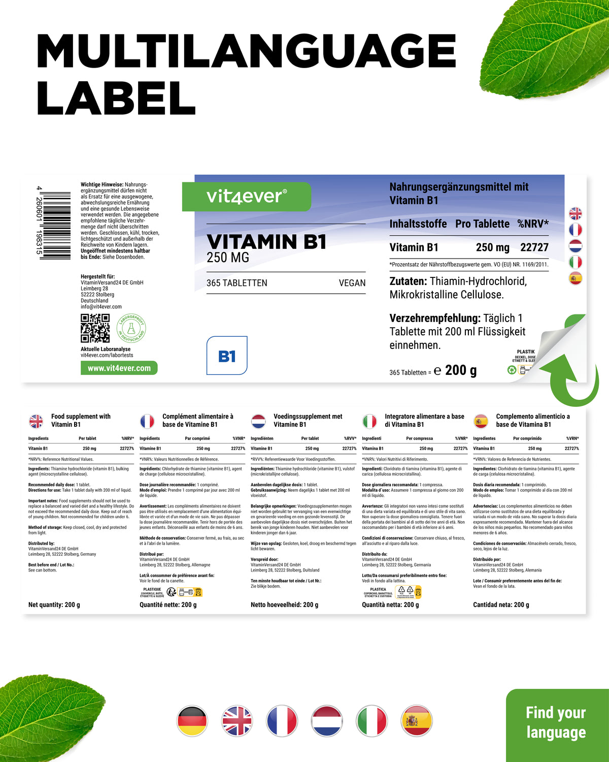 Vitamine B1 - 250 mg