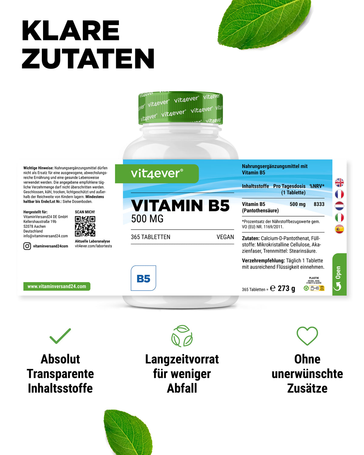 Witamina B5 - 500 mg