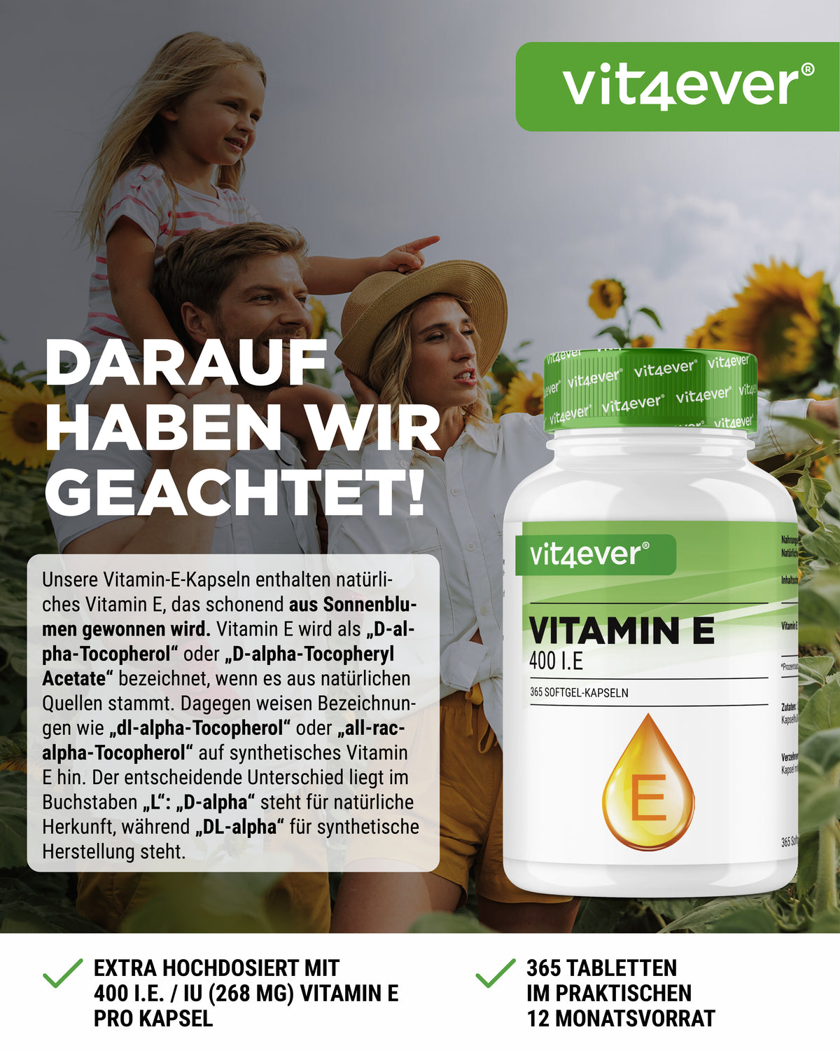 Vitamina E 400 UI cápsulas blandas