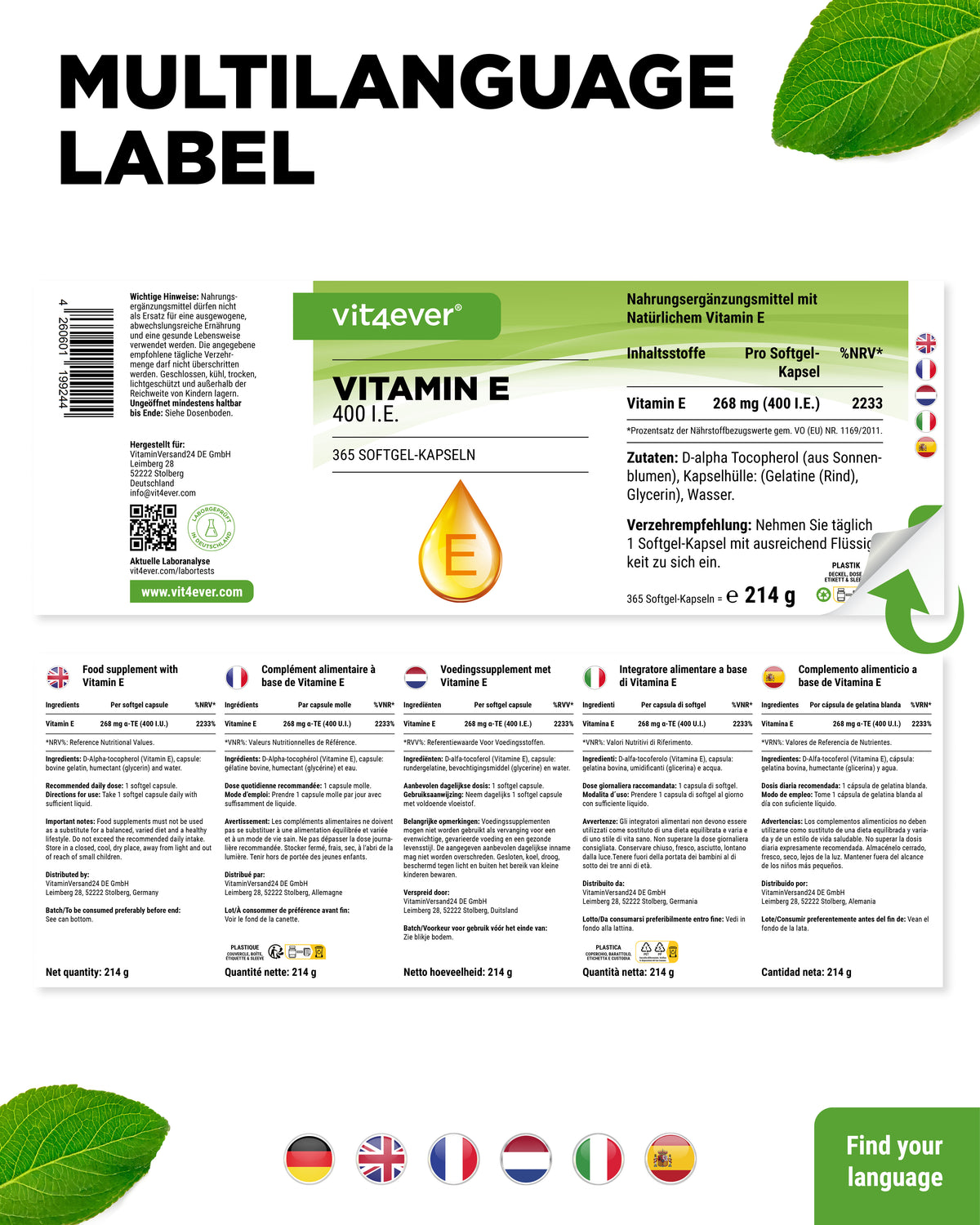 Vitamin E 400 IU Softgels